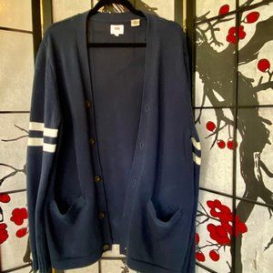 Levis Blue Long Wool Alpaca Grandpa Cardigan Sz